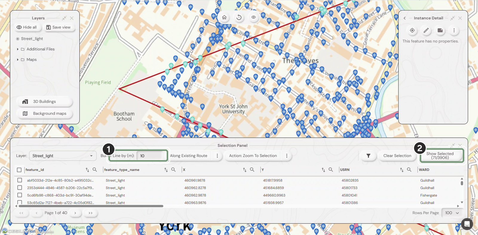 Step 8: Set a buffer and pick the route