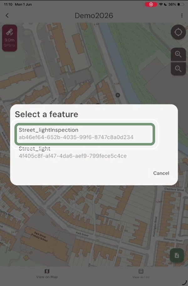 Step 2: Pick the inspection record